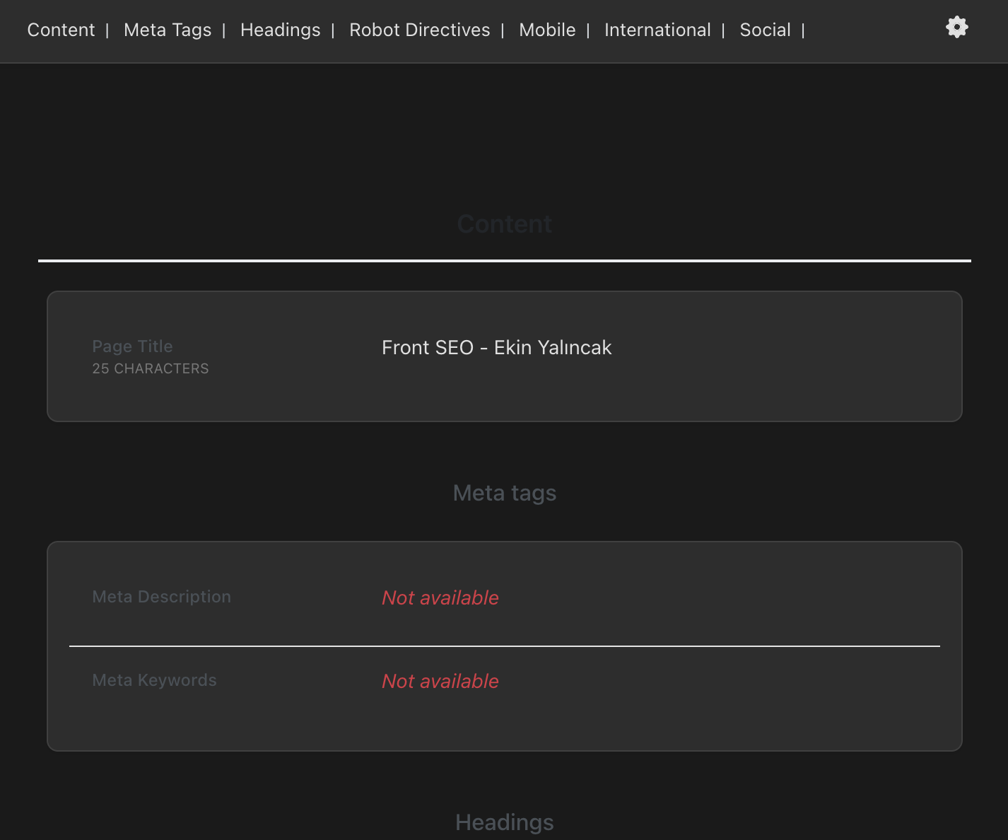 Front SEO Front SEO Koyu Tema