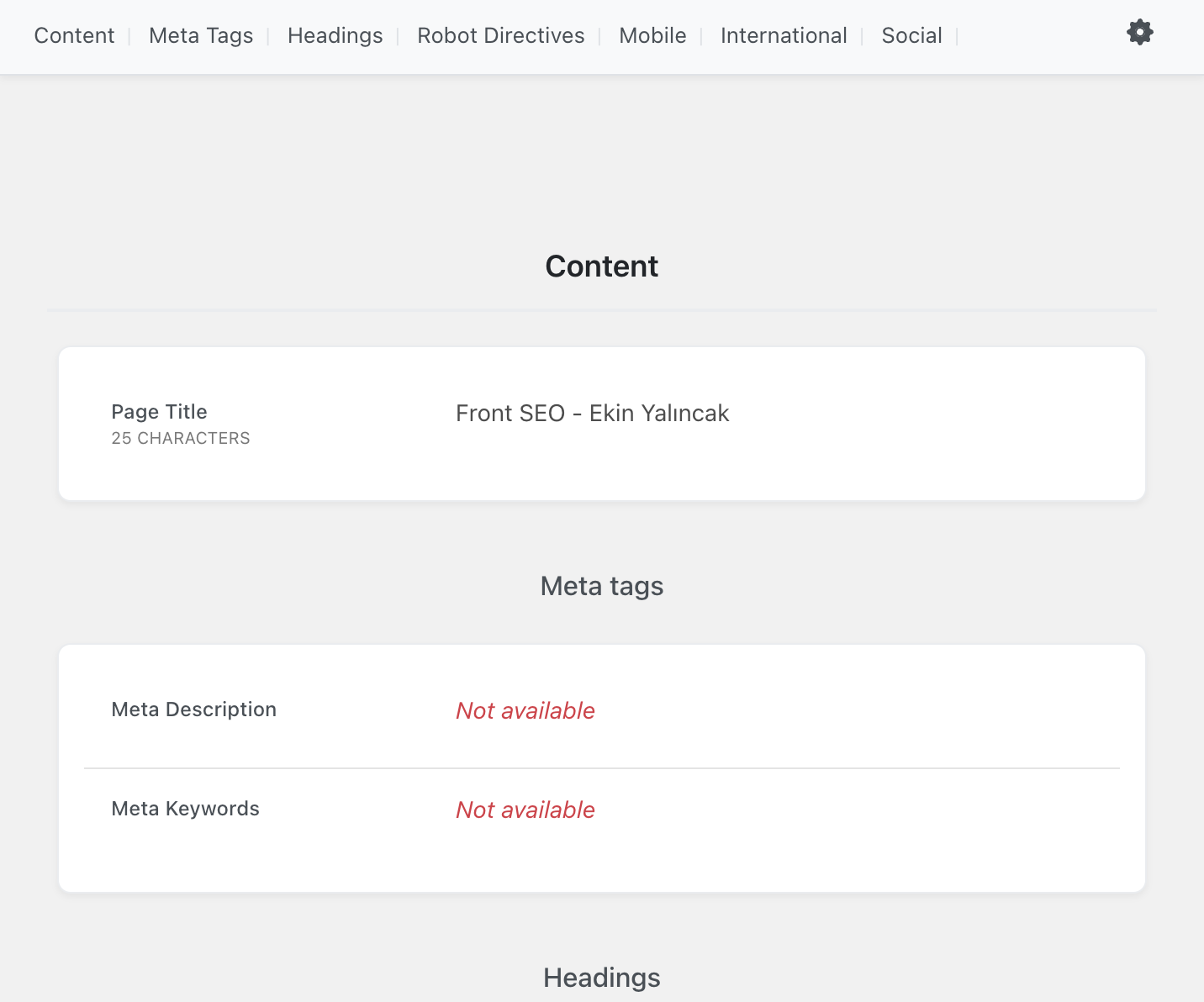 Front SEO Front SEO Aydınlık Tema